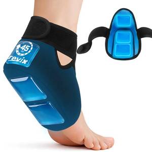 lot 1067 image: REVIX Heel Ice Pack Wrap for Achilles Tendonitis & Plantar Fasciitis with 45-Min Long Lasting Cold Therapy, Lightweight Gel Ice Pack for Foot & Heel Swelling, Reusable Ice Wrap, 1 Pack - Retail $23