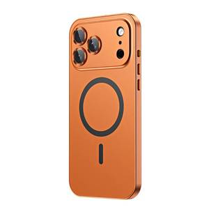 lot 1076 image: YAOZOCASE for iPhone Case,Compatible with MagSafe,Magnetic Luxury 2 in 1 Aluminum Metal Frame PC Backboard,Slim Fit Military Grade Drop Protection Shockproof Phone Case (Orange,iPhone 17 Pro Max) - Retail $20