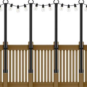 lot 1098 image: NUERPO 4 Pack String Light Poles,5Ft Metal Poles for Outdoor String Lights,Outdoor Light Poles with Post,PolesStand for Outside,Patio,Deck,Backyard,Garden Wedding,Party - Retail $40