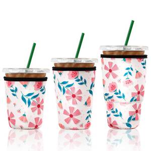 lot 1109 image: Cobetech Iced Coffee Sleeve Reusable, 3 Pack Neoprene Coffee Cup Sleeves for Cold Drinks, 16 to 32 Oz Insulated Iced Coffee Cup Sleeve, Can Cold Drink Sleeve for Iced Drinks Bar Accessories Essentials&nbsp