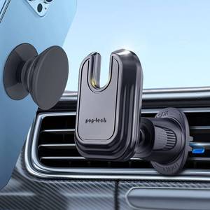lot 1115 image: pop-tech Car Vent Phone Mount for Thick Socket Grip, Air Vent Clip Phone Holder Compatible with Magsafe Wallet Black &amp iPhone Samsung Card Holder, Cellphone Stand with Sticky Adhesive&nbsp