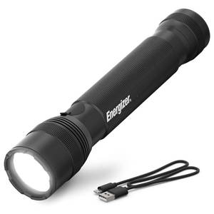 lot 1126 image: Energizer TacR-1000 Flashlight Rechargeable, Bright Rechargeable Tactical Flashlight for Emergencies and Camping Gear, Water Resistant Flashlight, USB Included - Retail $31