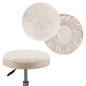 lot 1152 image: Turquoize 2 Pack Bar Stool Covers Round Stool Covers with Elastic Bands Bar Stool Seat Covers Slipcover Washable Stool Cushion Covers Feature Stretch Thick Fabric, Dia 12-14, Medium, Ivory True&nbsp