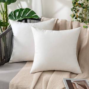 lot 1161 image: MIULEE Pack of 2 Decorative Outdoor Solid Waterproof Throw Pillow Covers Faux Linen Garden Farmhouse Cushion Cases for Patio Tent Balcony Couch Sofa 18x18 Inch White&nbsp