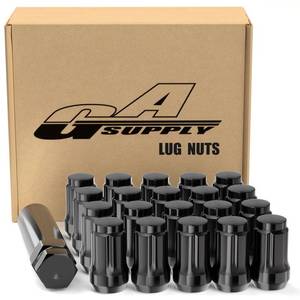 lot 1162 image: GAsupply 12x1.25 Lug Nuts Spline Black, 12x1.25 Closed End Acorn Tuner Lug Nuts 1.38 Tall Conical Seat 60 Degree for Aftermarket Wheels, 20 Pack 1 Lug Nut Lock Key Socket&nbsp