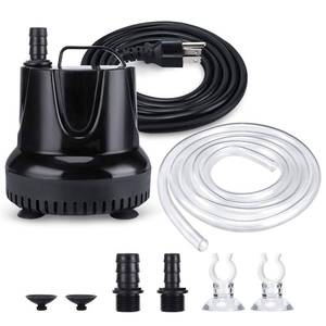 lot 1165 image: CWKJ Fountain Pump, 550GPH (40W 2200LH) Submersible Water Pump, Durable Outdoor Fountain Water Pump with 6.5ft Tubing (ID x 12-Inch) for Aquarium, Pond, Fish Tank, Water Pump Hydroponics, Backyard - Retail $24