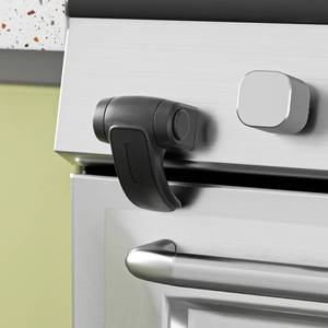 lot 1171 image: SAFELON 1 PC Baby Safety Oven Door Lock, Kitchen Safety Locks for Babies, Childproof Oven Locks for Kids, Heat-Resistant, No Screws &amp Drilling (Black)&nbsp