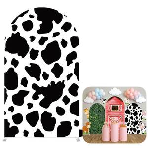 lot 1180 image: Arch Backdrop Stand Covers Stretchy Spandex Fabric Cow Farm Background for Birthday Baby Shower Party Decoration (6X2.6FT,ZUS-Arch-GX-221) - Retail $26