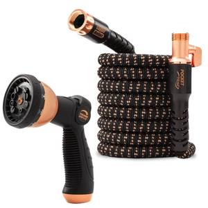 lot 1193 image: Pocket Hose 50 FT Copper Bullet Expandable Garden Hose w10 Pattern Thumb Spray Nozzle AS SEEN ON TV 650psi 34 in Patented Lead-Free Ultra-Lightweight Solid Copper Anodized Aluminum - Retail $55