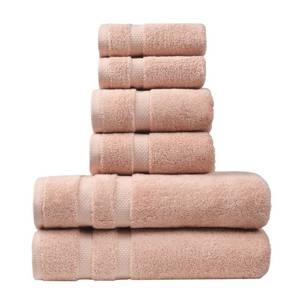 lot 1196 image: SOFE H&L  Olea Luxury Turkish Cotton Bath Towels Set of 6  2 Bath Towels 2 Hand Towels 2 Wash Cloths, Blush  Thick, Premium, Soft, Durable, Absorbent - Hotel Quality Towel Sets for Bathroom - Retail $50