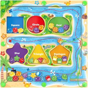 lot 1206 image: MTYOKILN Magnetic Color & Shape Maze - Montessori Toys for 3 4 5 Year Old, Color and Shape Sorting Toy, Montessori Toys for Kids Boys Girls Gifts Ages3, Preschool Learning Activities - Retail $21
