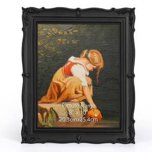 lot 1207 image: PHAREGE Vintage Picture Frame 8x10 Black, 8 by 10 Ornate Decorative Antique Frame with Mat for 5x7 Photo, Fancy Matted Frame for Desktop or Wall, Horizontal or Vertical - Retail $23