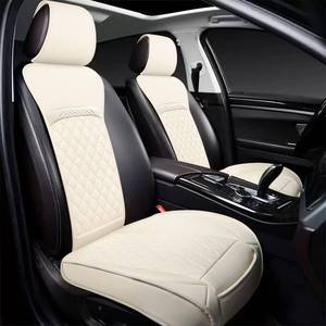 lot 1221 image: Joy Forserve Front Car Seat Covers for Volkswagen,Leather Waterproof Seat Protector Custom Fit Volkswagen VW Beetle Jetta Passat Tiguan Taos Atlas ID.4,2 Pack,Off-White - Retail $70