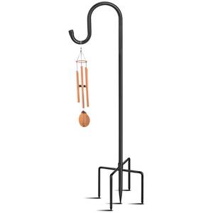 lot 1222 image: 5-Prong Shepherd Hooks for Outdoor, Heavy Duty Iron Garden Hooks for Hanging Plants, Bird Feeders, Lanterns, Solar Lights, and Wedding Decor Rust-Resistant, Adjustable, Easy to Install 36 Inch - Retail $36