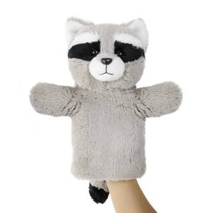 lot 1227 image: JUSTQUNSEEN Plush Stuffed Puppet Forest Animal Toy for Family Fun Adult Hands Fit Preschool Learning Classroom Supplies Educational Tool Raccoon Puppet - Retail $20
