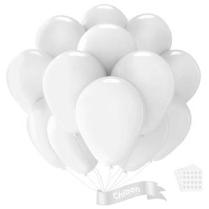 lot 1230 image: Chibon White Latex Balloons, 150pcs 5 inches Round Helium Balloons or White Themed Wedding Graduation Birthday Party Backdrop 4th of July Decorations Independence Day&nbsp