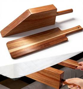 lot 1246 image: VividPulse Mattress Lifter Tool (2PCS), Acacia Wood Heavy Duty Bed Lifter with Ergonomic Handle, One-Hand Operation Mattress Wedge for Changing Sheets, Lifting Mattress Corners &amp Tucking Bedding - Retail $24