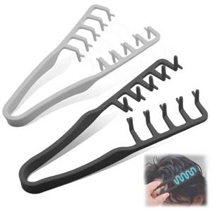 lot 1247 image: 2 Pcs Texture Comb, Voluminous Wide-Toothed Hair Comb, Apparatus Maximum Lift Roots Volume Tool, Barber Wide Fine-Toothed Dual-Purpose Set, ABS Plastic with Textured Grip Tool for Men (BlackGrey)&nbsp
