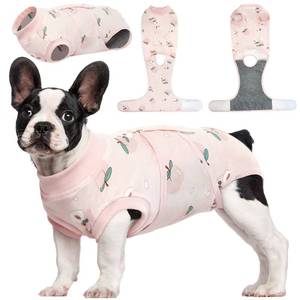 lot 1253 image: Kuoser Recovery Suit for Dogs Cats After Surgery, Professional Pet Recovery Shirt Dog Abdominal Wounds Bandages, Substitute E-Collar & Cone,Prevent Licking Dog Onesies Pet Surgery Recovery Suit - Retail $33