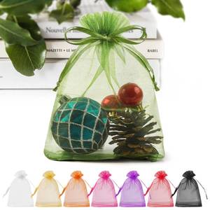 lot 1283 image: ANZNKU 50 Pack Organza Bags 4 x 6 inch Premium Sheer Drawstring for Jewelry Easter Candy Soap Party Favor, Small Mesh Bag for Birthday Christmas Candy Jewelry Party Wedding Favor Gift Bag (Green)&nbsp