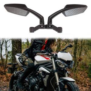 lot 1289 image: 8mm 10mm Carbon Motorcycle Rearview Side Mirrors For Honda Grom CRF250L Kawasaki Yamaha - Retail $25