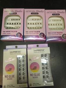 lot 101 image: False Eyelash Kit Bundle - Falscara Studio and Kiss imPRESS Press-On Lashes - Retail $45