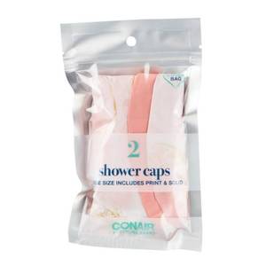 lot 102 image: 2 pk Conair Shower Cap with Micro Ban 2 Count - Retail $9