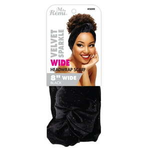 lot 122 image: Annie Wide Silky Headwrap Scarf Velvet Sparkle Black 8 - Retail $7