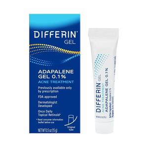 lot 124 image: Differin Acne Treatment Gel, 30 Day Supply, Retinoid Treatment for Face with 0.1% Adapalene, Gentle Skin Care for Acne Prone Sensitive Skin, 15g Tube (Packaging May Vary) - Retail $13