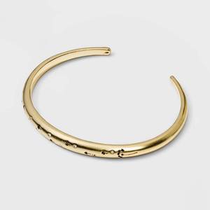 lot 132 image: 14K Gold Flash Plated Make a Wish Dandelion Crystal Bangle Bracelet - Worn Gold - Retail $20