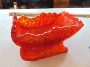 lot 4871 image: Red Sleigh Candy Dish