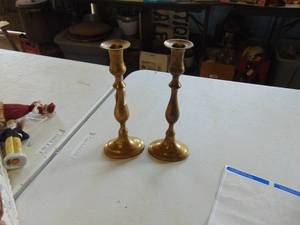lot 4894 image: Pair of Brass Candlesticks