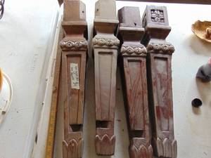 lot 4921 image: Set of 4 ornate table or organ legs