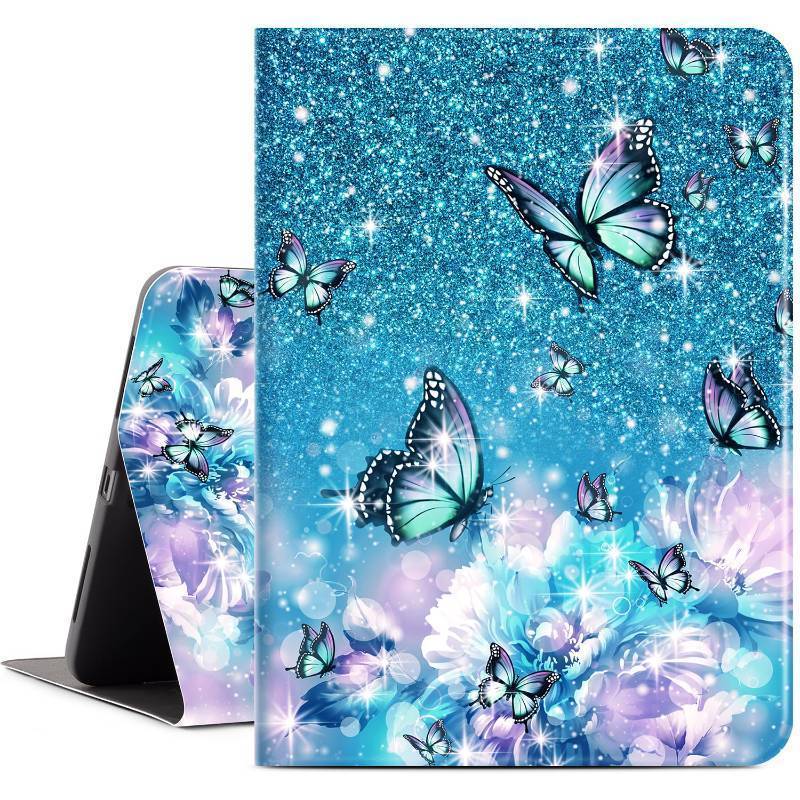 lot 35920 image: iPad Air 11-Inch Case (M4M3M2) 202620252024, Case for iPad Air 5th4th Generation 10.9 Inch, case for ipad air 11-inch Multi-Angle Adjustable Stand Rubber Back Auto WakeSleep, Flower Butterfly - Retail $16
