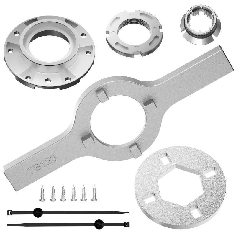 lot 44845 image: Metal W10324651 Washer Hub Kit with TB123A Wrench Replaces W10528947W10291415PS2581262 - Retail $30