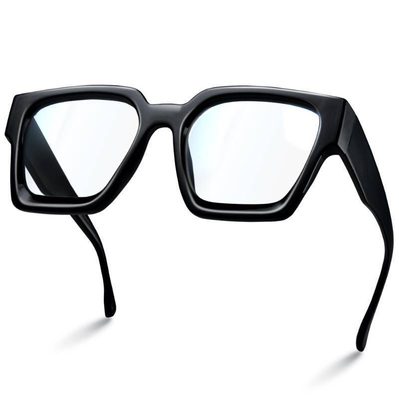 lot 44874 image: Oversized Eyewear Frame for Woman and Men - Rectangle Fashion Glasses for Computer, Chic Preppy Frame - Retail $17