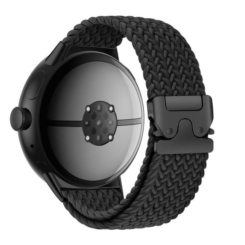 lot 44993 image: Braided Band for Pixel Watch 4 Band 45mm,for Google Pixel Watch BandsPixel watch 43 45mm Band MenWomen,Parachute Buckle Stretchy Elastic Nylon Sport Strap Wristband Bracelet Correa, Black - Retail $7