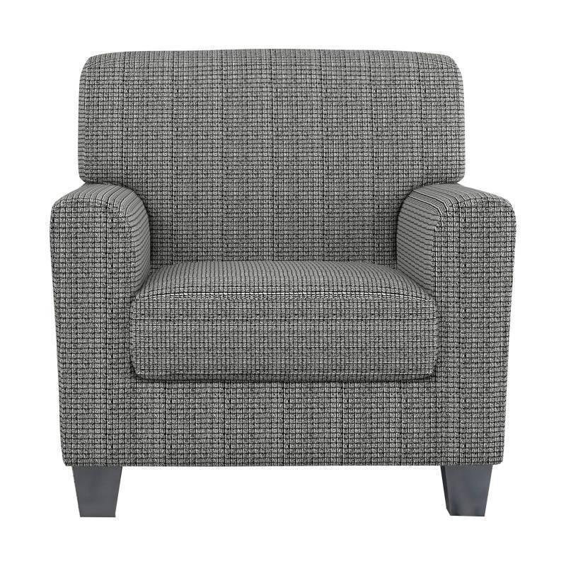 lot 45032 image: 2 Piece Chair Covers for Living Room with Arms Anti Slip Stretch Arm Chair Slipcovers Sofa Armchair Slipcover Machine Washable Furniture Protector (Black and White, Chair) - Retail $28