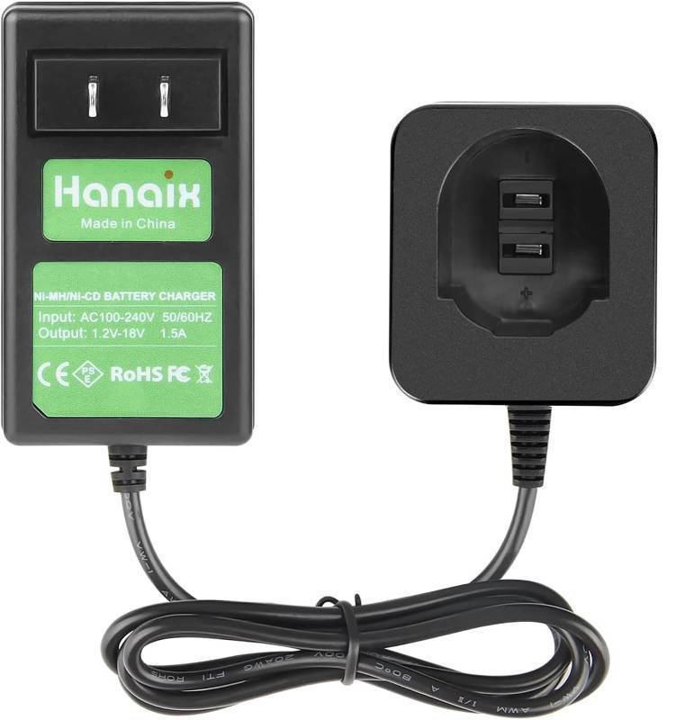lot 45054 image: 7.2v-18v Battery Charger for Black and Decker PS120 PS130 PS140 PS145 Battery, Compatible with Black and Decker 7.2V 9.6V 12V 14.4V 18V Ni-MH&Ni-CD Battery - Retail $24