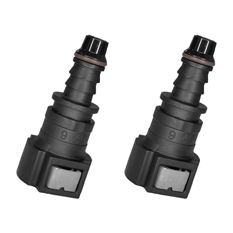 lot 55807 image: 2PCS Fuel Line Quick Connector, Straight Quick Connect Fuel Line Fittings Repair Kit, High Pressure Oil Pump Fuels Hose Pipe Quickly Connect Plug for 38 SAE to 516 ID Nylon Tubing Straight - Retail $8