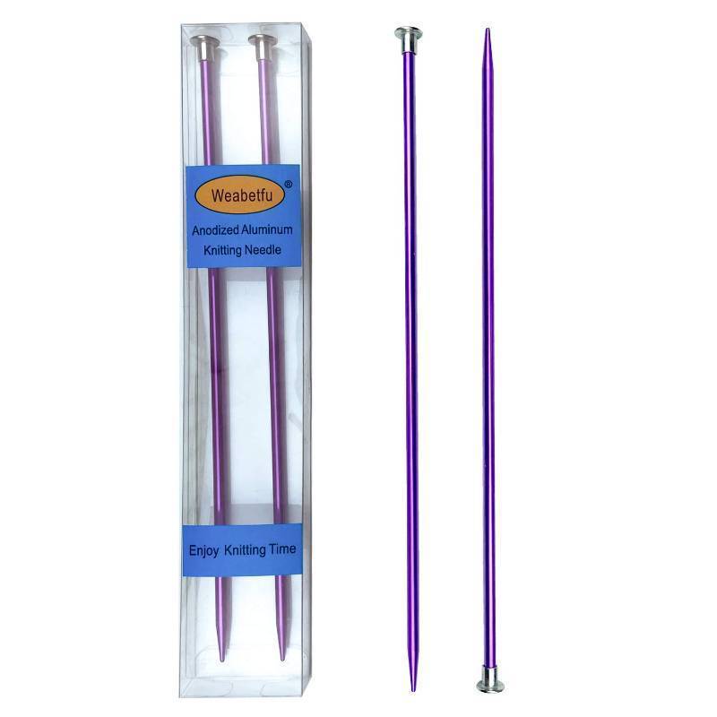 lot 55862 image: Aluminum Metal Knitting Needle, Colored Straight Single Pointed,10-inch Length for Handmade DIY Knitting, Size US 6(4.0mm) - Retail $8