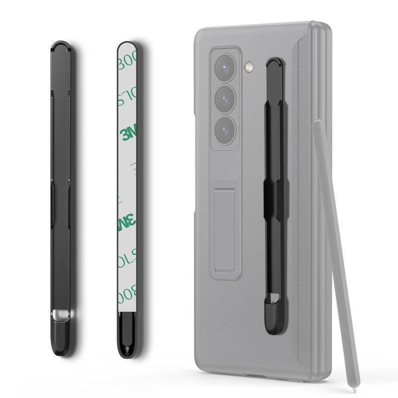 lot 55875 image: Only for Samsung Galaxy Z Fold 6 and 5 Case Slim S Pen Holder with Double Side Strong Adhesive, Safe to Store Without Lost, Not for Z fold 3 and 4 or Other Model S Pen, Black - Retail $10