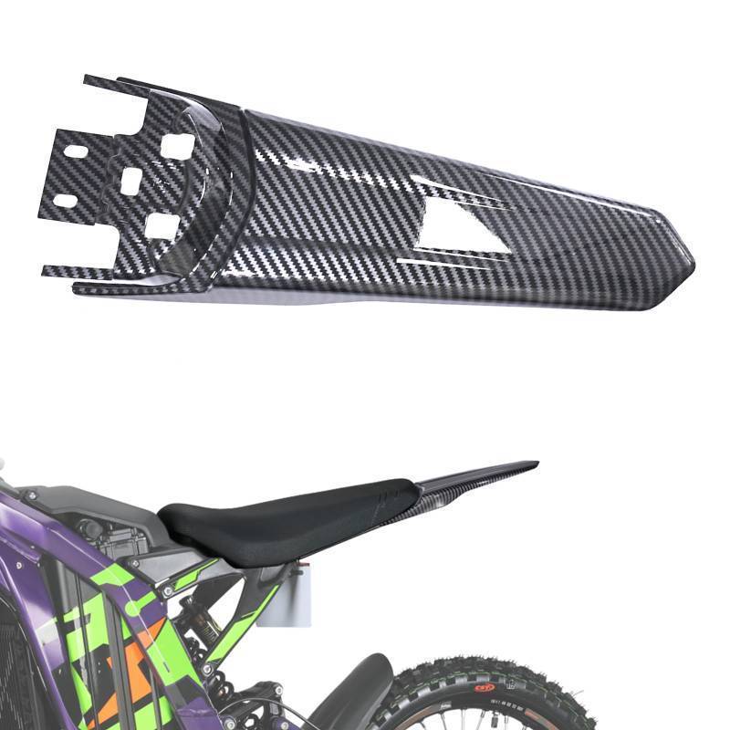 lot 55889 image: Modified Extended Rear Fender, Long Back Mudguard for Surron Light Bee XS and Segway X160X260,Longer Tail Guard Sur-Ron Accessories, Imitation Carbon Fiber Sur Ron Parts(Water Transfer,Glossy) - Retail $2,048