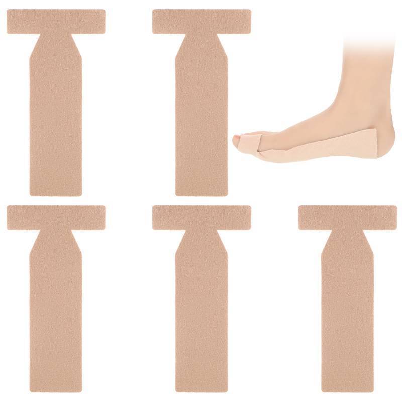 lot 55923 image: 5Pcs T Shaped Turf Toe Brace for Big Toe, Adhesive Big Toes Bandage Toes Straighteners Turf Wrap for Women Men - Retail $6