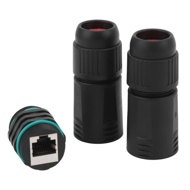 lot 56001 image: Network Cable Extension Adapter for Industrial Outdoor IP68 Network Docking Connector, RJ45 Female to Female with Kit CAT6. - Retail $17