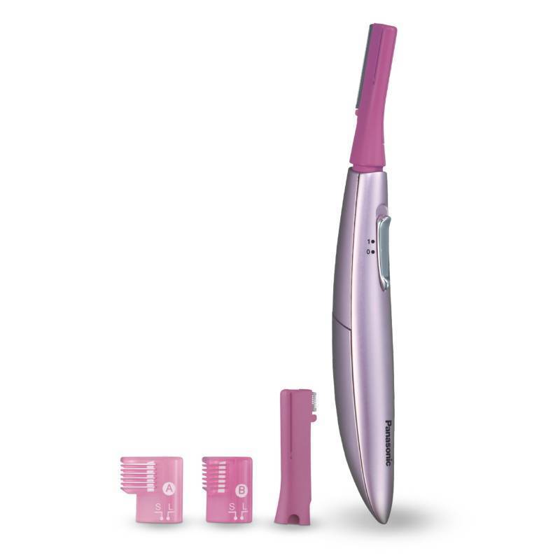 lot 62519 image: Panasonic Womens Facial Hair Remover and Eyebrow Trimmer with Pivoting Head, Includes 2 Gentle Blades for Brow and Face and 2 Eyebrow Trim Attachments, Battery-Operated ES2113PC - Retail $28
