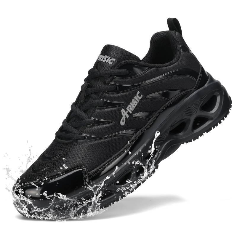 lot 62608 image: Non Slip Work Shoes for Men Women Waterproof Sneakers Men Comfortable Restaurant Chef Shoes Slip Resistant Shoes for Men Breathable Walking Sneakers for Daily Use Black, size 39 - Retail $40