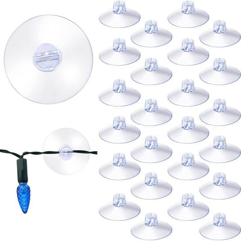 lot 62610 image: 22 Pieces Christmas Light Suction Cups Hooks for Glass Window Christmas Mini Suction Cup Clips Light String Heavy Duty Hooks Holder Plastic Shower Caddy Connectors for Xmas Kitchen Bathroom - Retail $13
