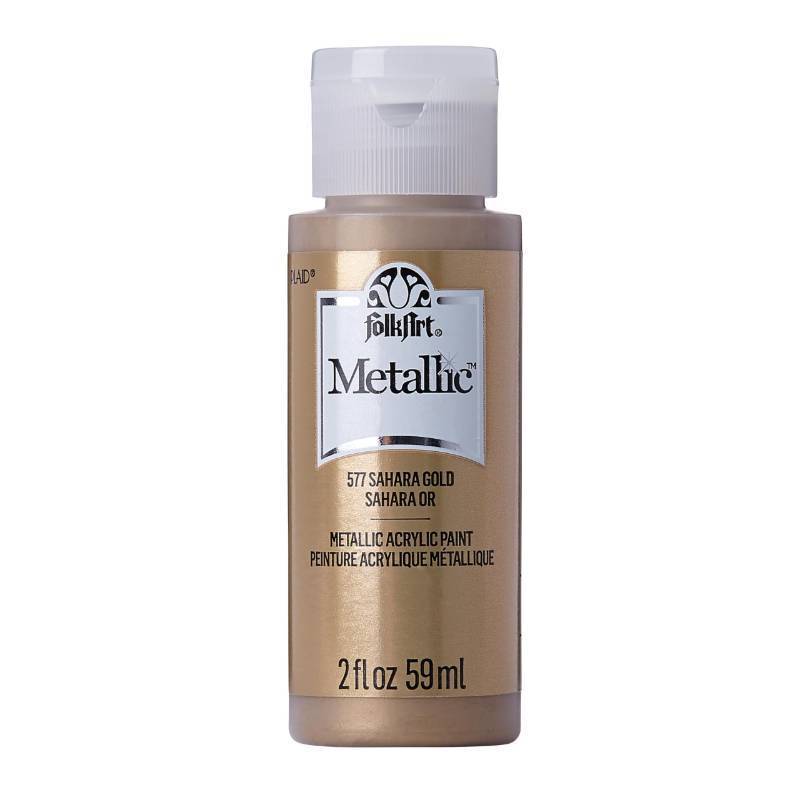 lot 62646 image: Metallic Acrylic Paint in Assorted Colors (2 oz), 577, Sashara Gold - Retail $2