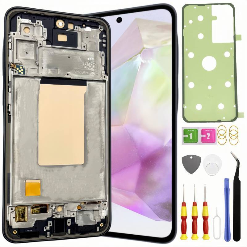 lot 62662 image: OLED Galaxy S23 FE Screen Replacement for Samsung Galaxy S23 FE 5G LCD Screen Touch Digitizer Display Pantalla with Frame Tool kit SM-S711U with Fingerprint Black - Retail $46